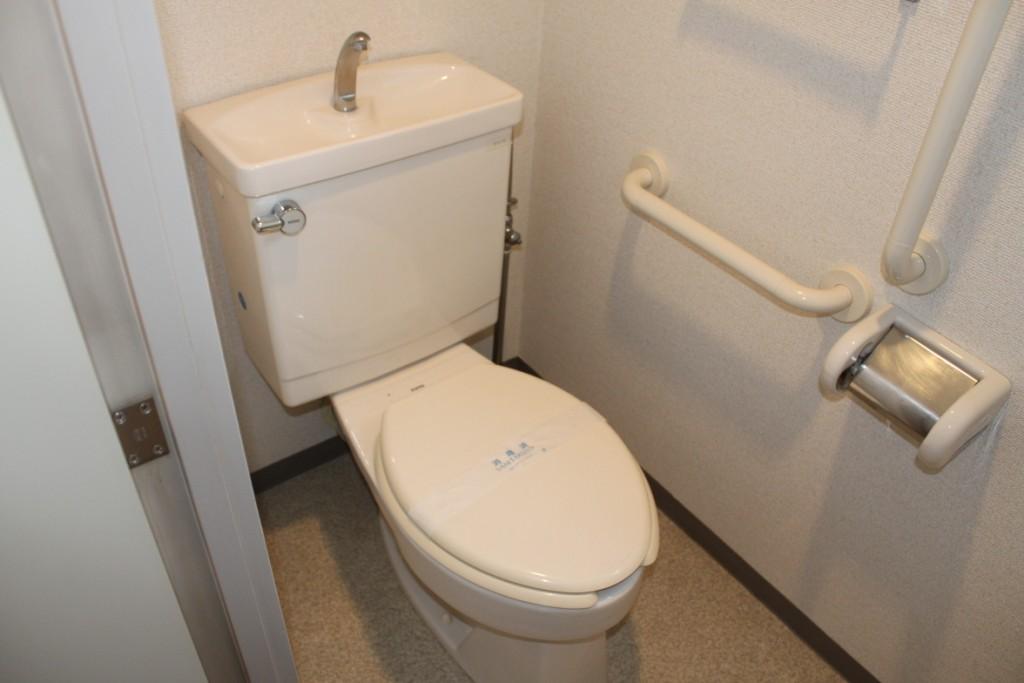 Toilet. Handrail with a toilet in the barrier-free design