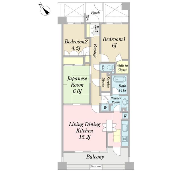 Floor plan. 3LDK, Price 35,800,000 yen, Occupied area 74.26 sq m , Balcony area 10.13 sq m