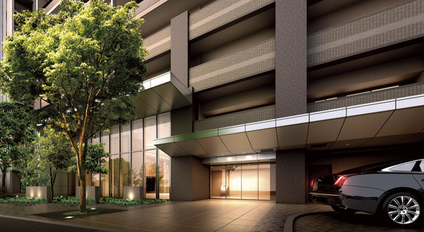 Buildings and facilities. The ground 19-story stand out in the "Kasai" area ・ Appearance of all 358 House. I asked the dignity appropriate to the appearance to be a landmark of the city on the design of the facade and common areas. As a further urban development responsible for the future of the family, Stuck in landscape creation and advanced eco-specification of which decorate the four seasons. (Entrance gate Rendering)