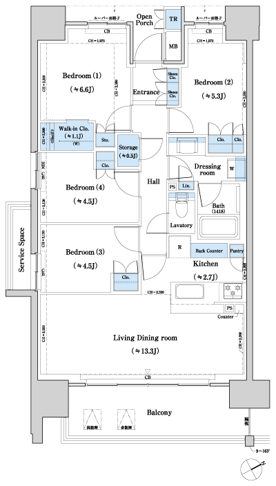 Floor: 4LD ・ K + WIC + ST + TR, the occupied area: 82.11 sq m, Price: TBD