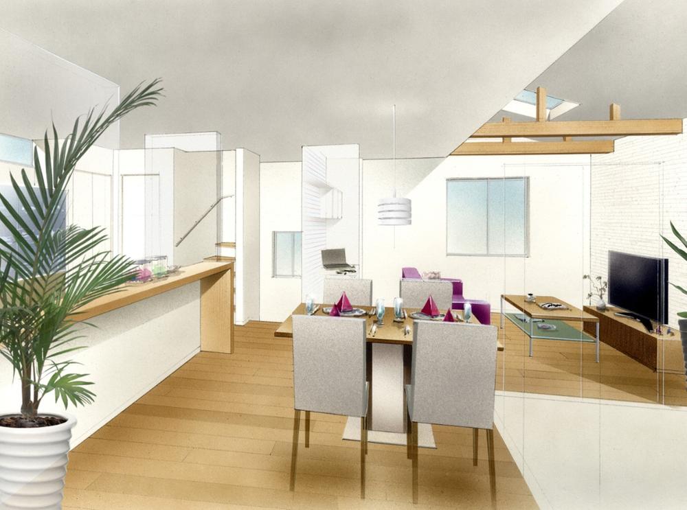 Rendering (introspection). Entrance mirror that can check before going out Ya, Indoor clothes that Hoseru the laundry even on rainy days, Such as a hook, which is multiplied by such as school bags, Big attraction devised to comfort the living as well as easy-to-use floor plan is "Nordic House"