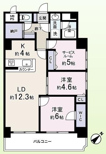 Floor plan. 2LDK+S, Price 27.5 million yen, Occupied area 71.25 sq m , Balcony area 6.85 sq m furnished! Also substantial equipment!