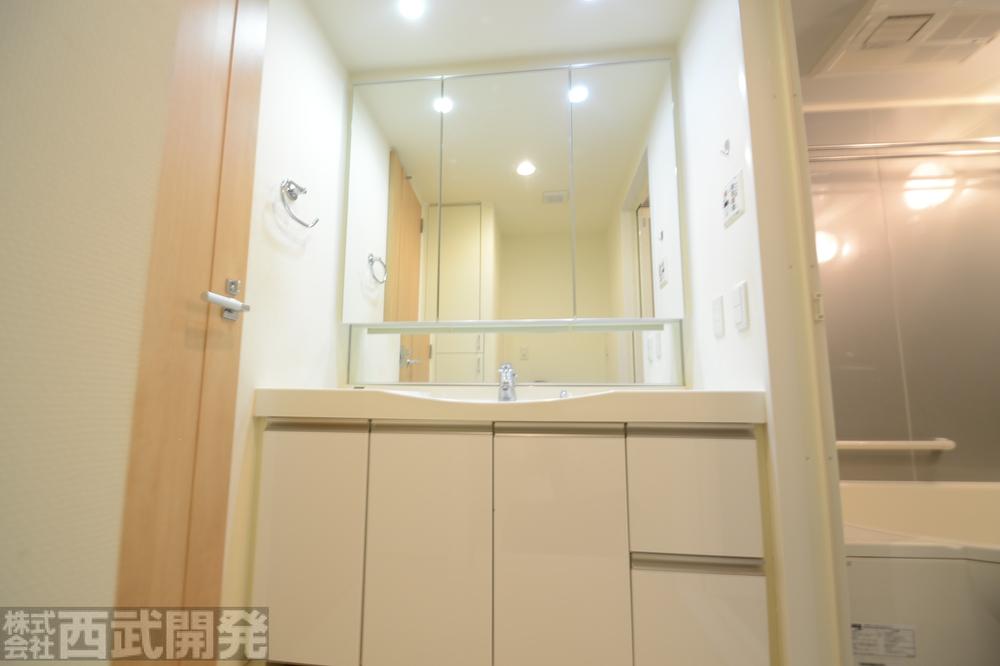 Wash basin, toilet. Bathroom vanity