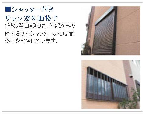 Security equipment. It prevents intrusion from the outside during the absence on the first floor sash, Shutter and the surface grid is becoming standard equipment. 