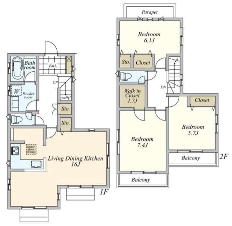 Floor plan. 46,800,000 yen, 3LDK, Land area 113.6 sq m , Building area 90.68 sq m