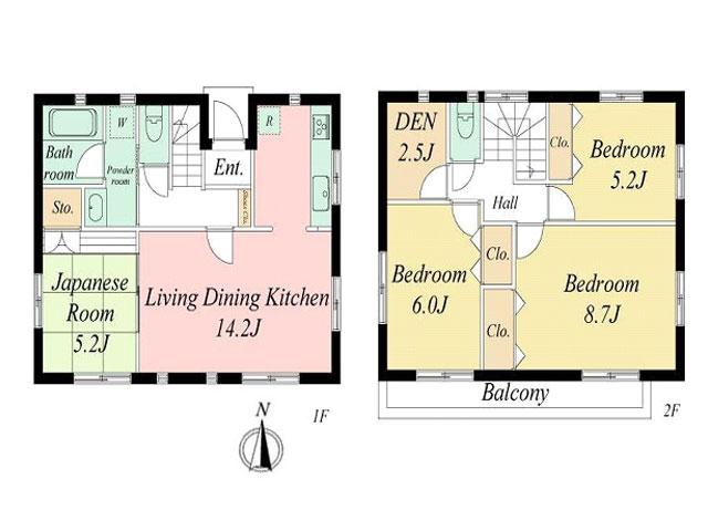 Compartment figure. (3 Building), Price 43,800,000 yen, 4LDK+S, Land area 127.82 sq m , Building area 92.72 sq m