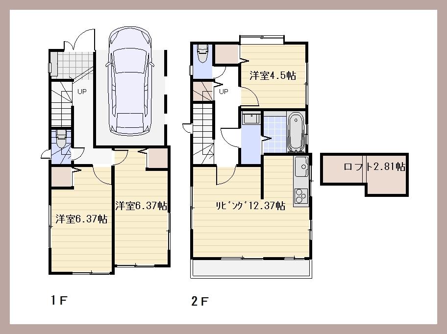 Floor plan. (1 Building), Price 35,800,000 yen, 3LDK, Land area 73.45 sq m , Building area 74.95 sq m