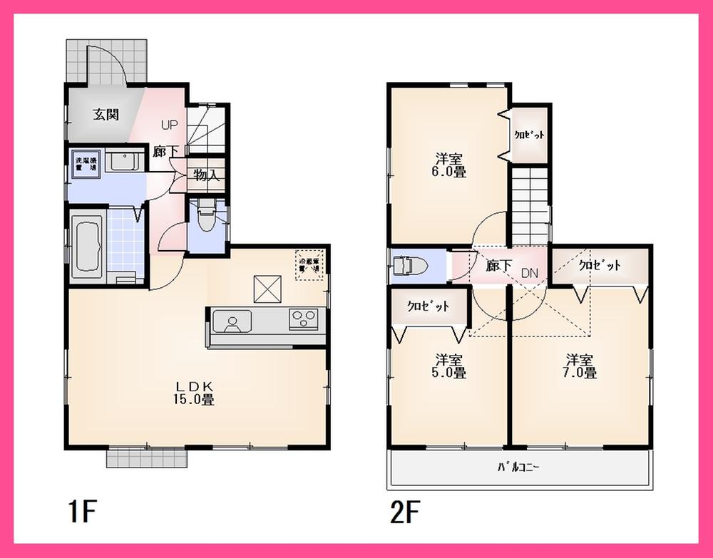 Floor plan. 43,800,000 yen, 3LDK, Land area 99.79 sq m , Building area 79.48 sq m