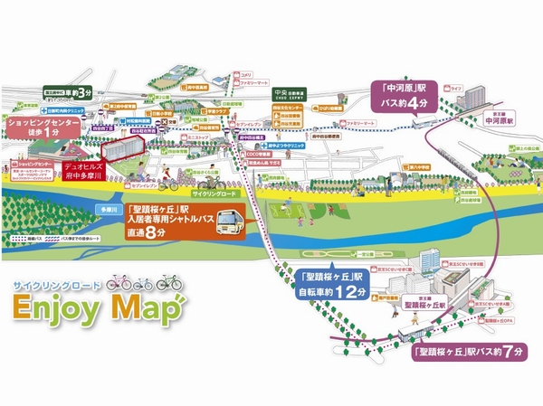 Other. Local peripheral illustrations map ※ "Seiseki Sakuragaoka" limited express use Keio is from the station to Shinjuku (42 minutes during the commute in the express use). Express use Keio is to Shibuya, Transfer to Inokashira express in Meidaimae (45 minutes at the time of commuting Keio express use)