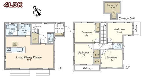 Floor plan. 43,800,000 yen, 4LDK, Land area 117.72 sq m , Floor remembering an independent sense of comfort in the building area 91.82 sq m each room