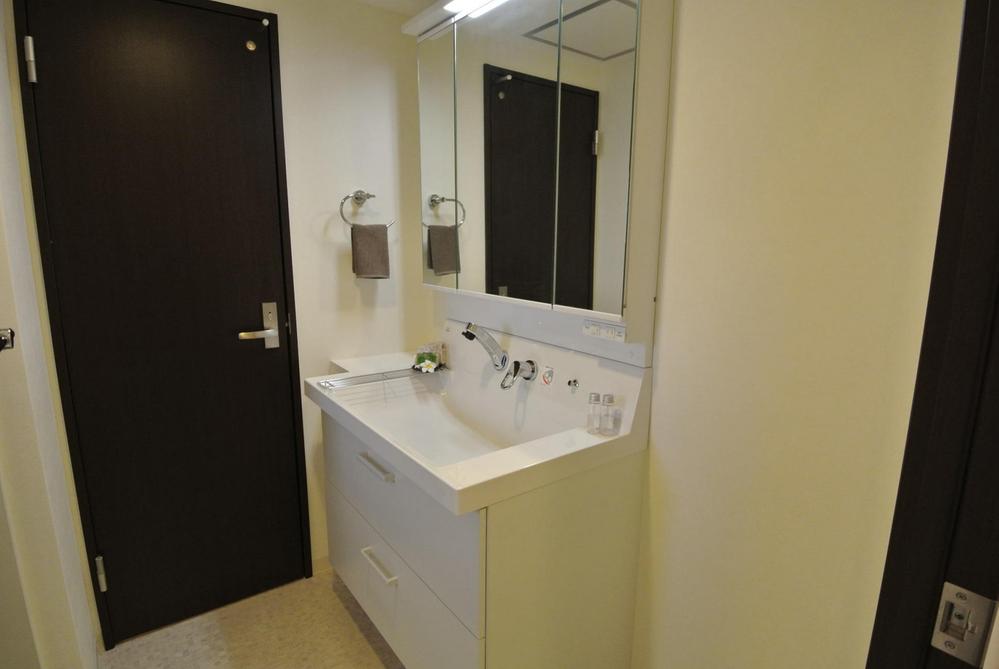 Wash basin, toilet. Interior