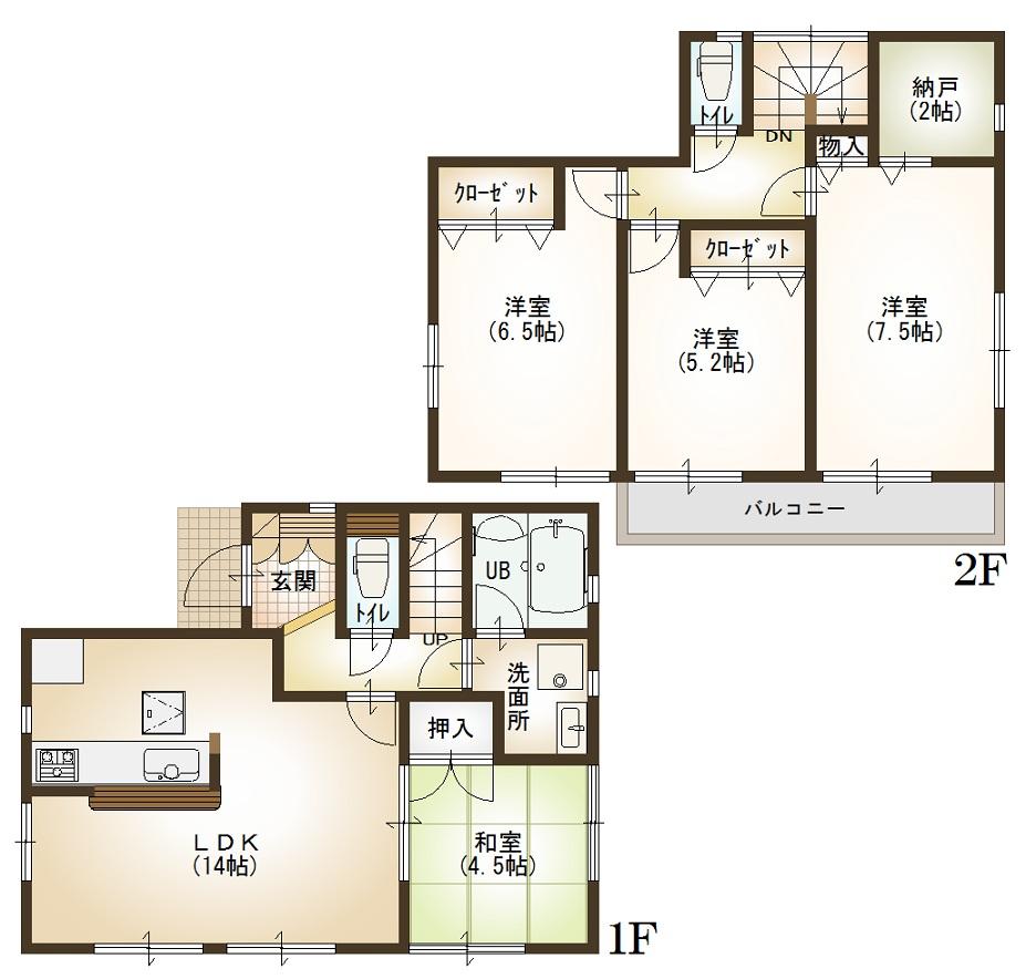 Floor plan. 40,800,000 yen, 4LDK, Land area 112.4 sq m , Building area 89.5 sq m