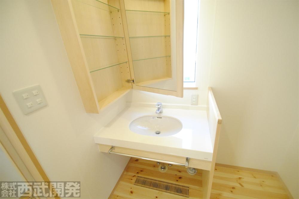 Wash basin, toilet. Bathroom vanity