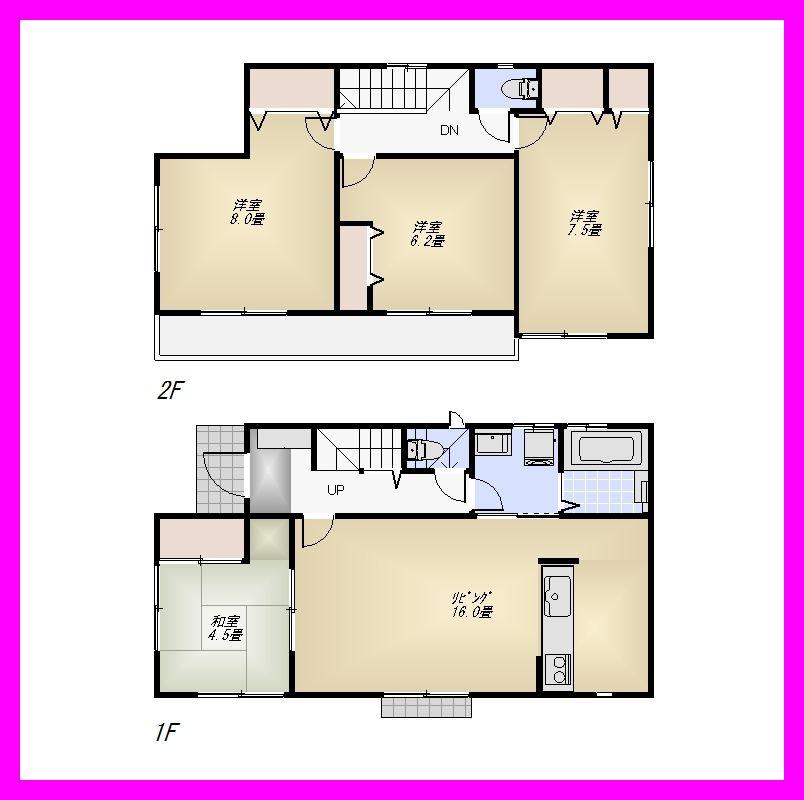 Floor plan. 39,800,000 yen, 4LDK, Land area 114.63 sq m , Building area 99.37 sq m