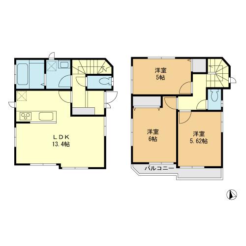 Floor plan. 39,800,000 yen, 3LDK, Land area 90.5 sq m , Building area 72.24 sq m floor plan