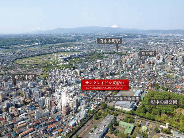 Surrounding environment. Aerial photo (in fact has been subjected to a CG processing in the photo of the April 2013 shooting and slightly different)