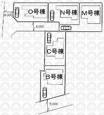 The entire compartment Figure. All five buildings site This selling three buildings B Building: 142.30 sq m (43.04 square meters) contracted C Building: 132.29 sq m (40.01 square meters) M Building: 147.58 sq m (44.54 square meters) contracted N Building: 120.11 sq m (36.33