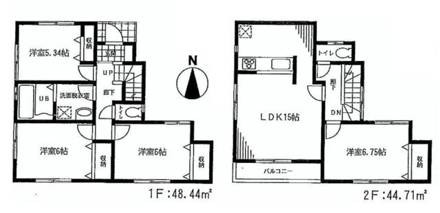 Floor plan. 33,800,000 yen, 4LDK, Land area 92.58 sq m , Building area 93.15 sq m