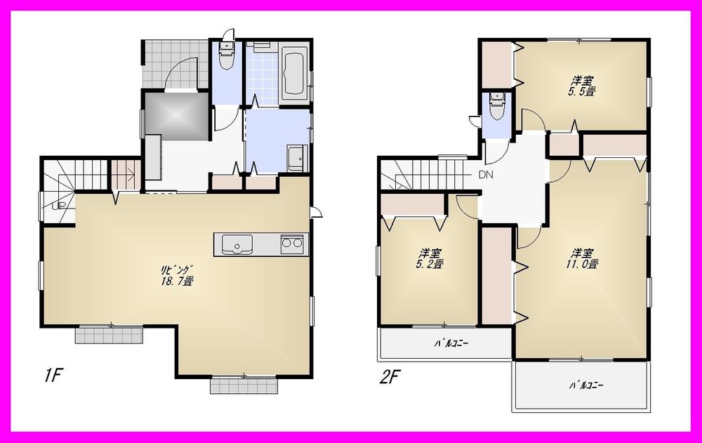 Floor plan. 44,800,000 yen, 3LDK, Land area 132.29 sq m , Building area 101.02 sq m