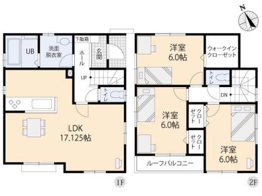 Floor plan. 38,900,000 yen, 3LDK, Land area 100.07 sq m , Building area 84.66 sq m floor plan