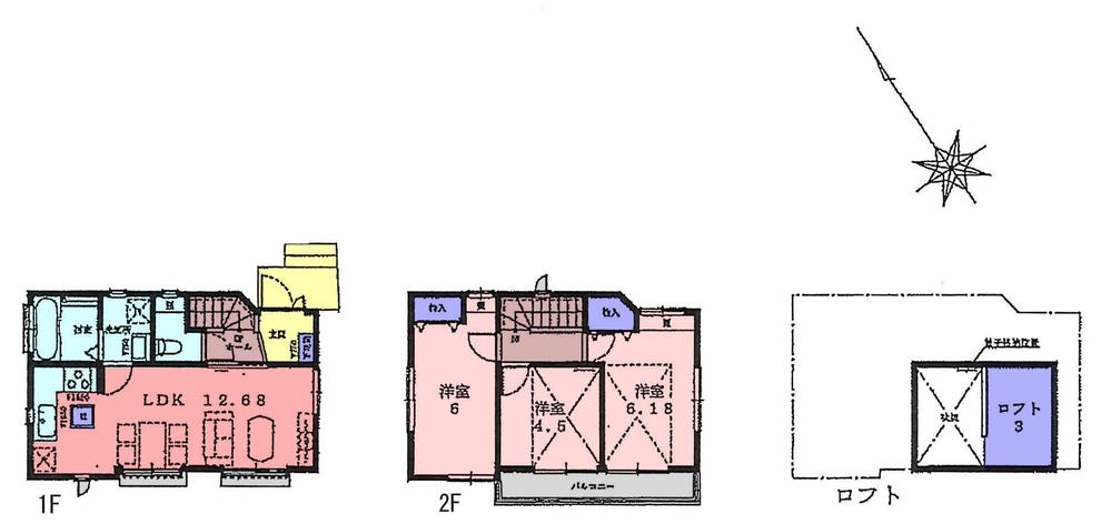 Floor plan. 36,800,000 yen, 3LDK, Land area 84.91 sq m , Building area 67.68 sq m