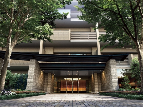 Exterior CG / It enters the entrance, You can enjoy the planting full of green and look out from the lounge. I just want to take care because it is the location that passes through every day. (In fact a somewhat different in what drew based on the drawings of the planning stage as of November 2013 ※ )