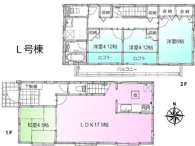 Floor plan. 44,800,000 yen, 4LDK, Land area 114.51 sq m , Building area 91.16 sq m
