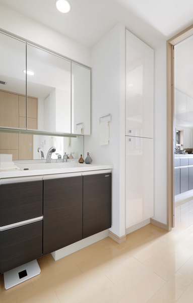 Flow line is also good powder room from the kitchen