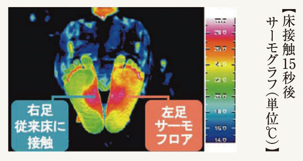 Bathing-wash room.  [Thermo Floor] Thermo floor to reduce the cold you feel when you enter the bathroom. Adopt a mosaic pattern on the surface shape. (Conceptual diagram)