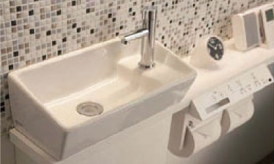 Bathing-wash room.  [With a wash-basin counter] Simple design is also high, It will produce the toilet space in modern.