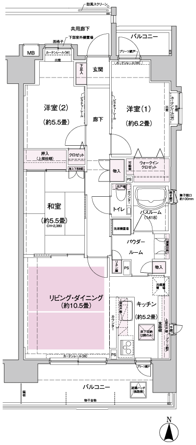 Floor: 3LDK + WIC, the occupied area: 74.11 sq m, Price: 48,400,000 yen, now on sale
