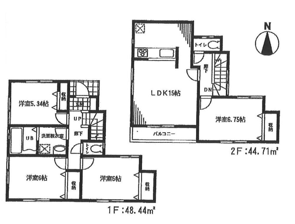 Floor plan. 33,800,000 yen, 4LDK, Land area 92.58 sq m , Building area 93.15 sq m