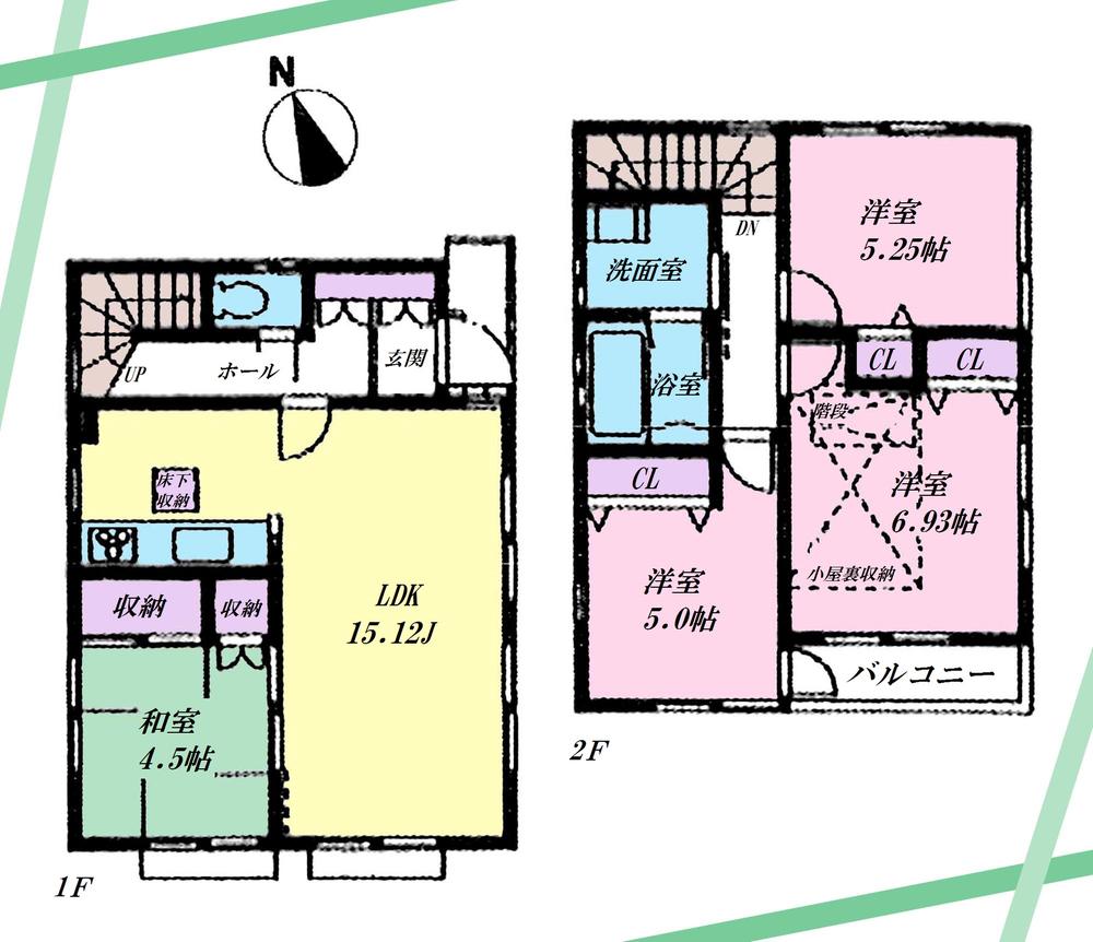 Floor plan. (1 Building), Price 38,800,000 yen, 3LDK+S, Land area 95.81 sq m , Building area 86.94 sq m