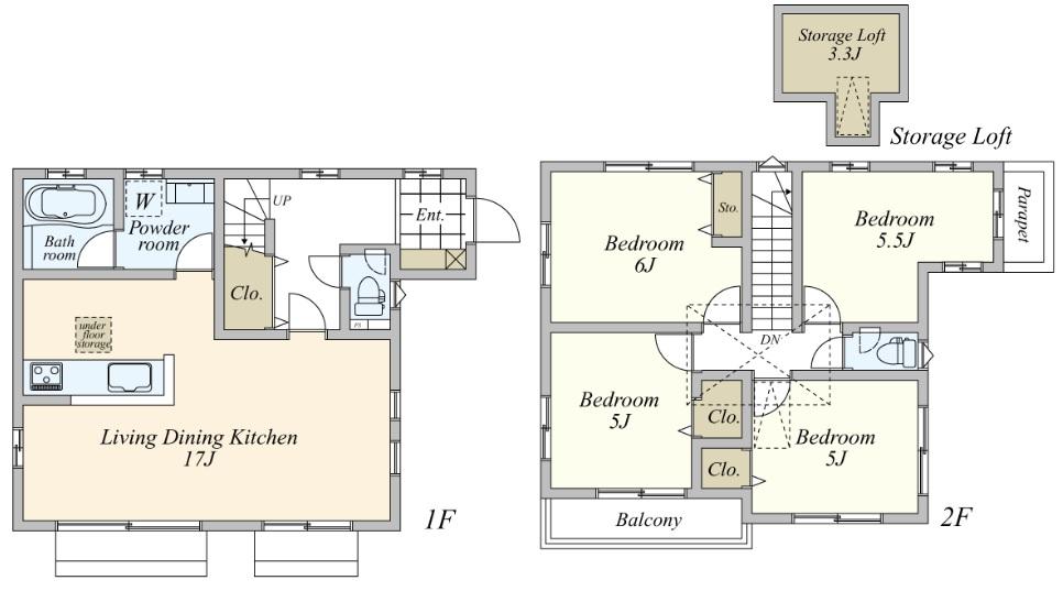 Floor plan. 43,800,000 yen, 4LDK, Land area 117.72 sq m , Building area 91.82 sq m 2 Building Floor