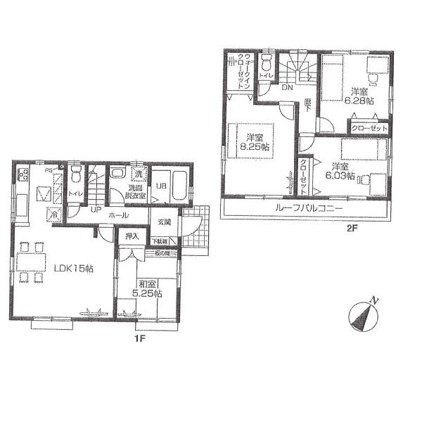 Floor plan. 37,400,000 yen, 4LDK, Land area 132.54 sq m , Building area 96.88 sq m