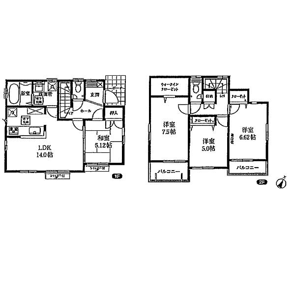 Floor plan. 38,600,000 yen, 4LDK, Land area 120.61 sq m , Building area 93.98 sq m
