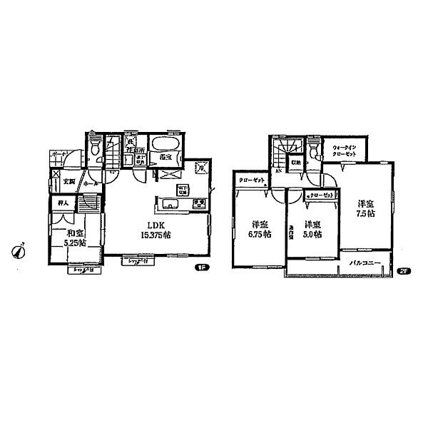 Floor plan. 36,300,000 yen, 4LDK, Land area 120.61 sq m , Building area 95.22 sq m