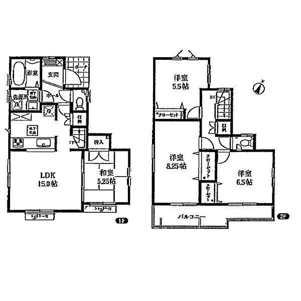 Floor plan. 38,300,000 yen, 4LDK, Land area 120.61 sq m , Building area 91.08 sq m