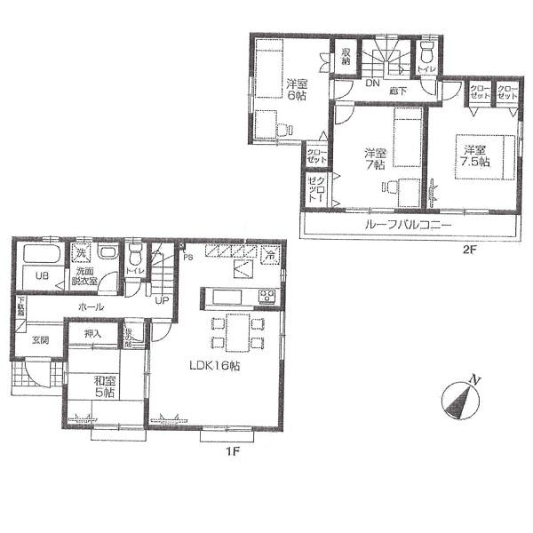 Floor plan. 36,400,000 yen, 4LDK, Land area 128.01 sq m , Building area 99.78 sq m