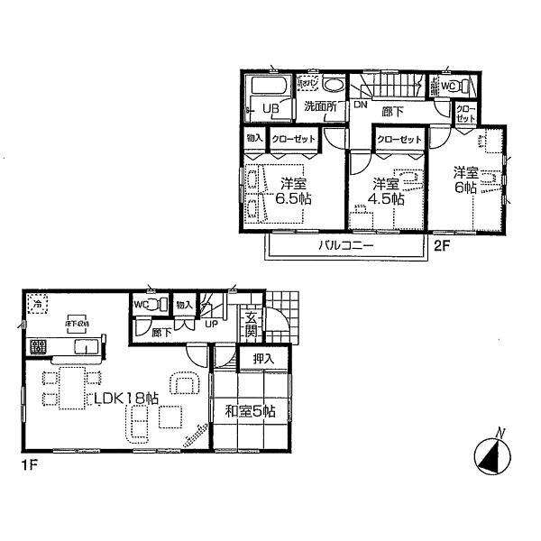 Floor plan. 34,800,000 yen, 4LDK, Land area 141.21 sq m , Building area 93.55 sq m