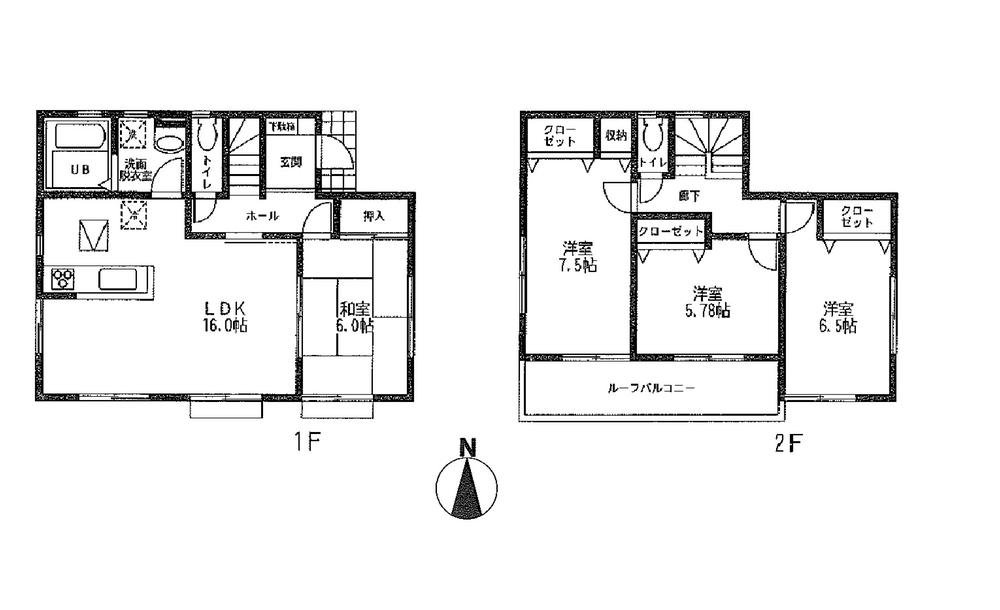 Floor plan. (Building 2), Price 31,800,000 yen, 4LDK, Land area 141.16 sq m , Building area 99.36 sq m