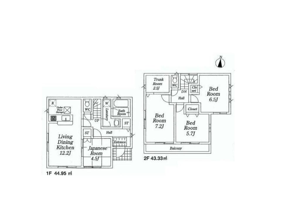 Floor plan. 25,800,000 yen, 4LDK, Land area 113.78 sq m , Building area 88.28 sq m