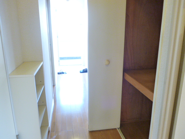 Living and room. There is a shelf and storage in the hallway, Very convenient