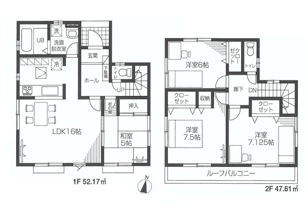 Floor plan. (1 Building), Price 33,500,000 yen, 4LDK, Land area 137.79 sq m , Building area 99.78 sq m