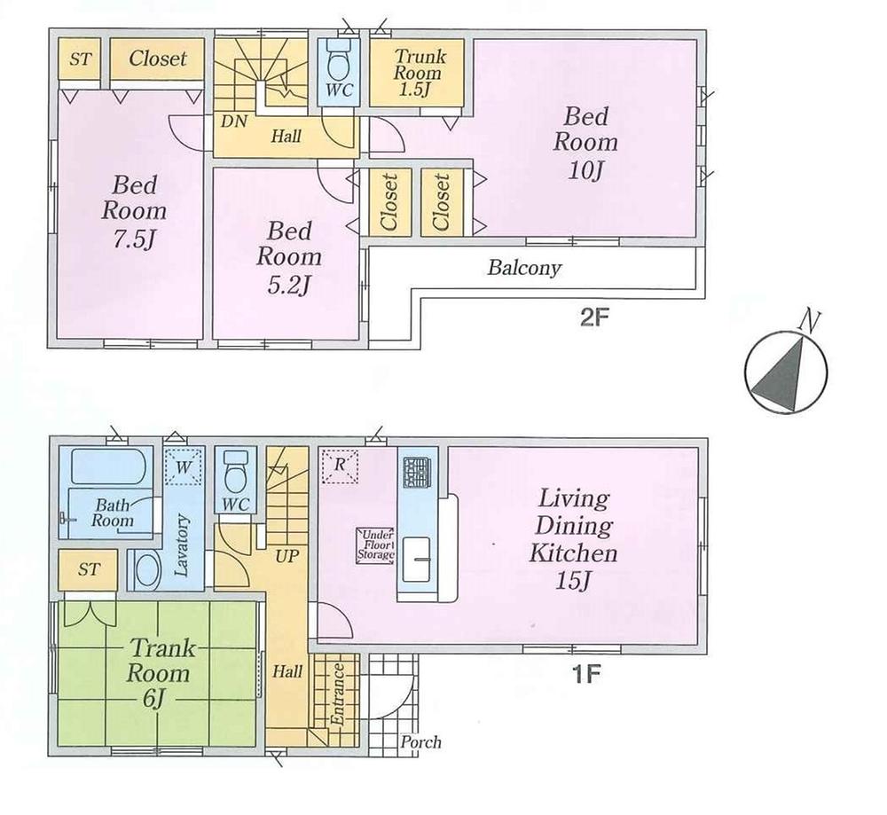 Floor plan. (3 Building), Price 33,800,000 yen, 4LDK, Land area 106.58 sq m , Building area 100.03 sq m