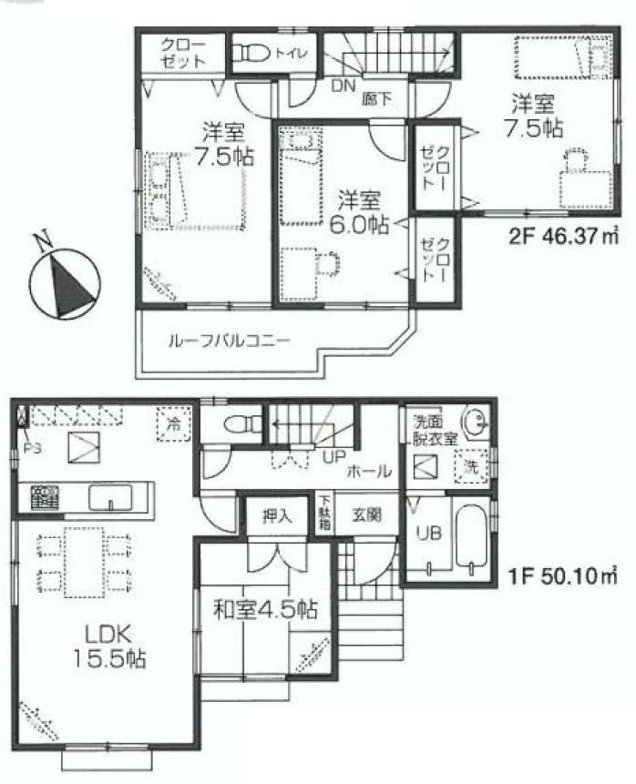 Floor plan. (3), Price 26,900,000 yen, 4LDK, Land area 111.35 sq m , Building area 96.47 sq m