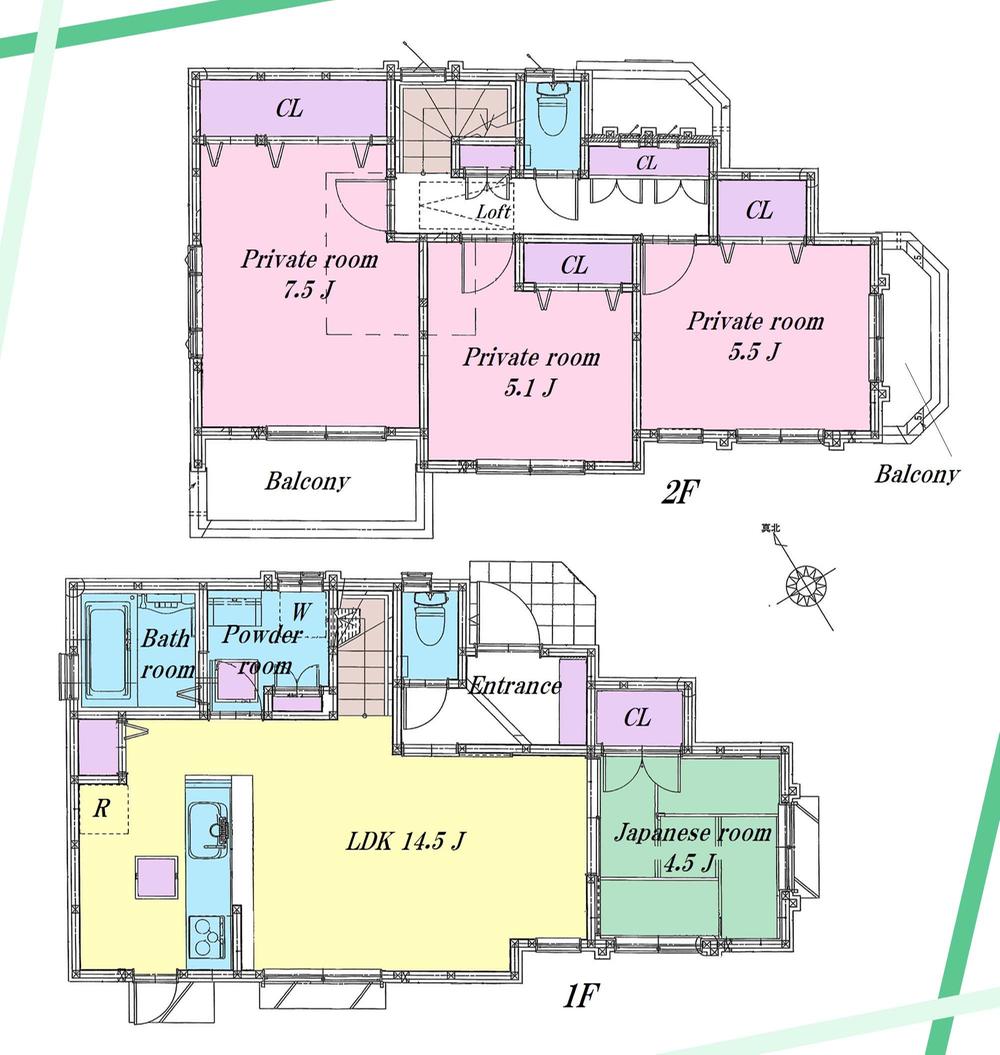 Floor plan. (3 Building), Price 34,800,000 yen, 4LDK, Land area 90.11 sq m , Building area 89.4 sq m