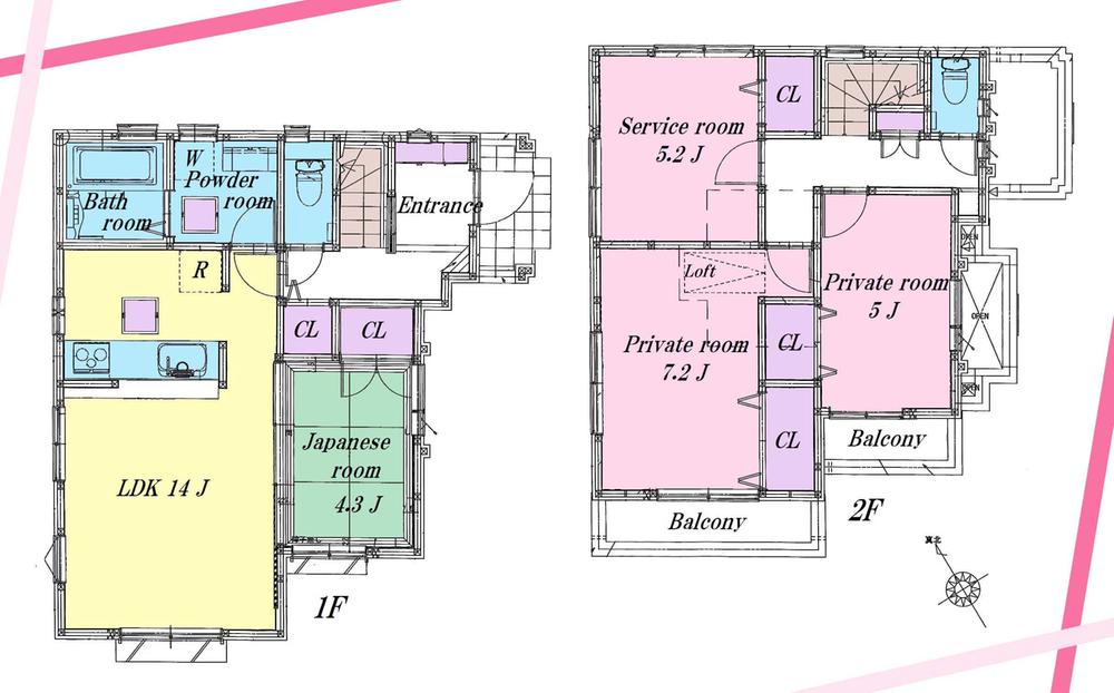 Floor plan. (4 Building), Price 32,800,000 yen, 3LDK+S, Land area 90.09 sq m , Building area 87.97 sq m
