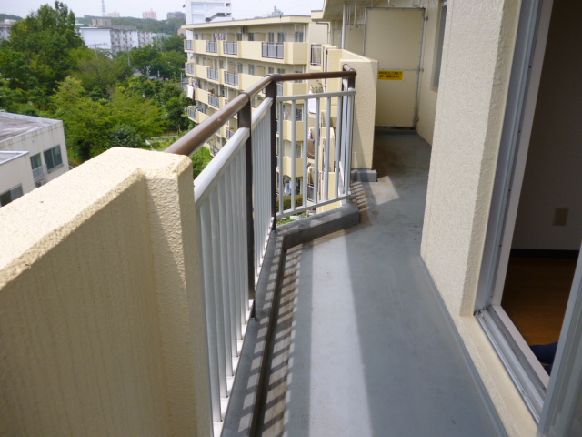Balcony. South-facing balcony facing the three of the living room. 