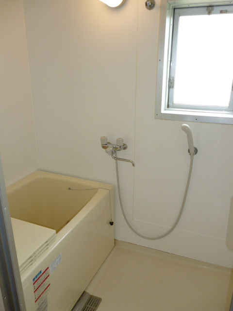 Bath. Open bathroom with a window. 